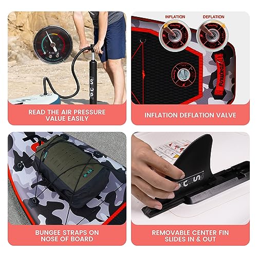 FunWater Inflatable Stand Up Paddle Board with Premium SUP Paddle Board Accessories Ultra-Light Inflatable Paddleboard with Kayak Seat