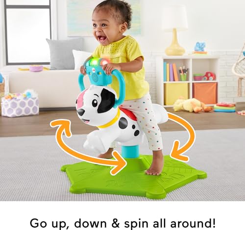 Fisher-Price Toddler Ride-On Learning Toy, Bounce and Spin Puppy Stationary Musical Bouncer for Babies and Toddlers Ages 12+ Months (Amazon Exclusive)