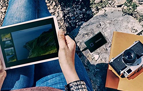 SAMSUNG SSD T7 Portable External Solid State Drive 1TB, Up to USB 3.2 Gen2 + 2mo Adobe CC Photography, Reliable Storage for Gaming, Students, Professionals, (MU-PC1T0T/AM), Black