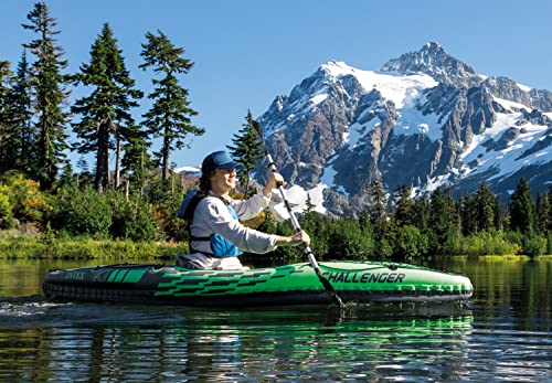 Intex Challenger K1 Kayak, 1-Person Inflatable Kayak Set with Aluminum Oars and High Output Air Pump
