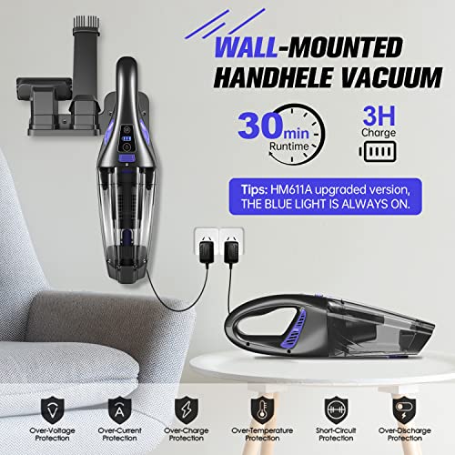 IMINSO Handheld Vacuum Cordless Car Vacuum Cleaner 9000PA, Rechargeable Hand Vacuum Cordless with LED, Lightweight, Portable Hand Held Vacuum, Handheld Car Vacuum for Car/Stairs/Pet Hair