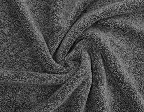 American Soft Linen Salem Bath Towel Set, 6 Piece Towels for Bathroom, 100% Turkish Combed Zero Twist Cotton, 2 Bath Towels 2 Hand Towels 2 Washcloths, Dark Gray