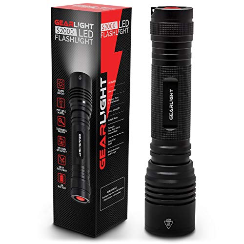 GearLight S2000 LED Flashlight Father's Day Gifts for Dad - Super Bright, Powerful, Mid-Size Tactical Flashlights with High Lumens for Outdoor Activity & Emergency Use, Gift for Him