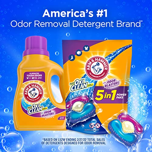 Add 2 To Your Cart! Arm & Hammer Plus OxiClean With Odor Blasters Laundry Detergent 5-IN-1 Power Paks, 42CT (Packaging may vary)