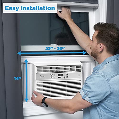 Midea 8,000 BTU EasyCool Window Air Conditioner, Dehumidifier and Fan - Cool, Circulate and Dehumidify up to 350 Sq. Ft., Reusable Filter, Remote Control