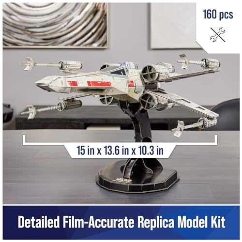4D Build, Star Wars T-65 X-Wing Starfighter 3D Model Kit 160pc | Star Wars Toys Desk Decor | Building Toys | Paper Model Kits for Adults & Teens 12+