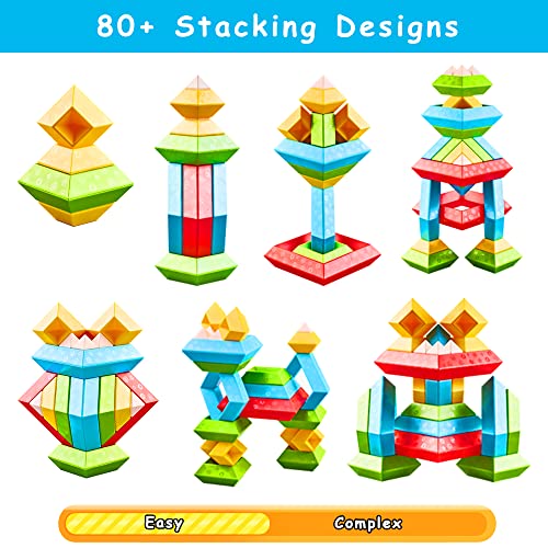 DQMOON Montessori Toys for 2-4 Year Old Boys Girls Toddlers Preschool Learning Activities 30Pcs Building Blocks Stacking Educational Toys STEM Sensory Toys Gifts for Kids Age 1-2 4 5 6