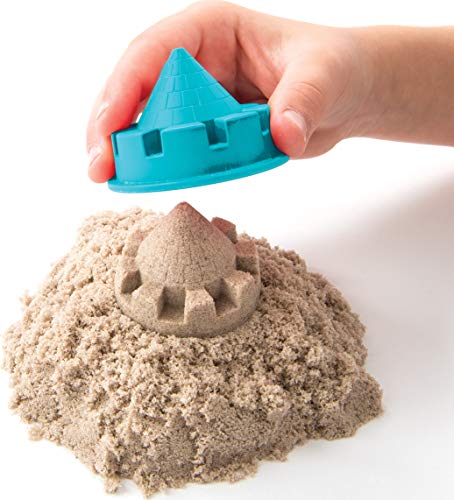 Kinetic Sand, Folding Sand Box with 2lbs of All-Natural, 7 Molds and Tools, Play Sand Sensory Toys for Kids Ages 3 and up