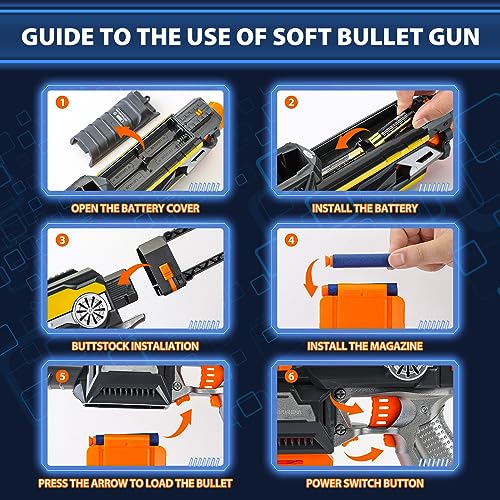 Automatic Toy Gun, Electric Toy Foam Blasters & Guns with 40 Bullets, Kids Toys for 6 7 8 9+ Year Old Boys, Cool Great Birthday Gift for Kids, Teens & Adults