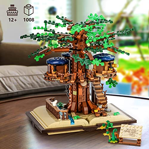 Mibido Ideas Tree House Building Kit with Led Lights, Build-and-Display Model Home or Office Decor for Adults Creative Forest Toy Gift for Kids Aged 12+, New 2023 (1008 Pieces)