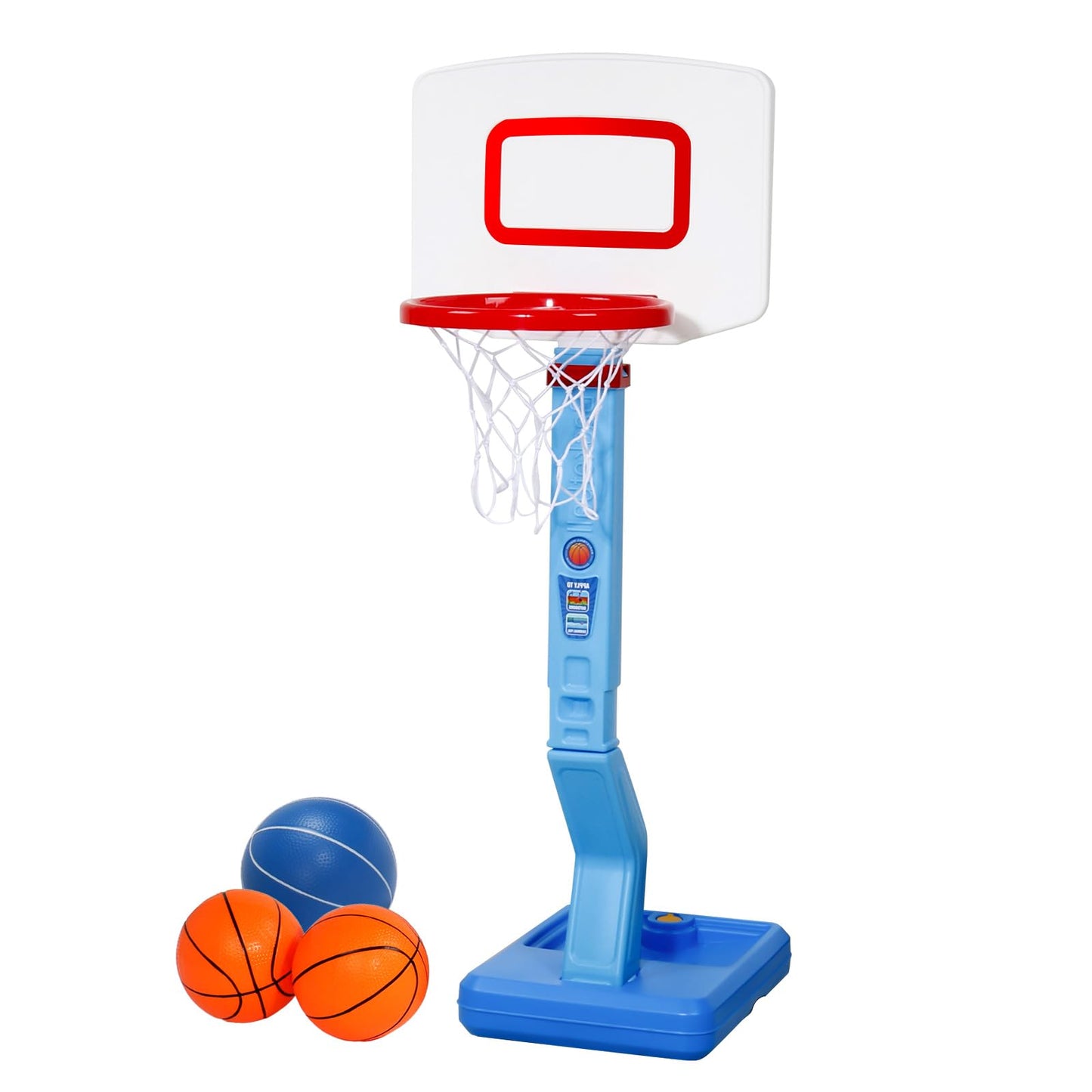Fajiabao Toddler Basketball Hoop Indoor Adjustable Height Poolside Basketball Hoop Outdoor with Base Mini Basketball Hoop with 3 Balls Swimming Pool Toys Basketball Games for Kids Birthday Gift