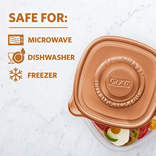 GladWare Home Snack Food Storage Containers, Small Rectangle Holds 9 Ounces of Food, 5 Count Set | With Glad Lock Tight Seal, BPA Free Containers and Lids