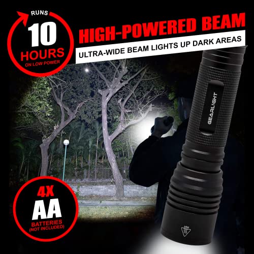 GearLight S2000 LED Flashlight Father's Day Gifts for Dad - Super Bright, Powerful, Mid-Size Tactical Flashlights with High Lumens for Outdoor Activity & Emergency Use, Gift for Him