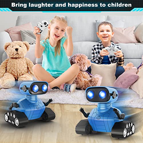 Hamourd Robot Toys for Boys Girls, Rechargeable Remote Control Robots, Emo Robot with Auto-Demonstration, Flexible Head & Arms, Dance Moves, Music, Shining LED Eyes, Kids Toys for 5+ Years Old Boys