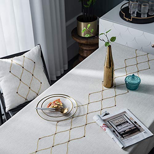 IVAPUPU Rectangle Table Cloth Linen Tablecloth Spillproof Wrinkle Free Kitchen Dinning Tabletop Decoration Table Cover Party Banquet 58''x120'' 10-12 Seats