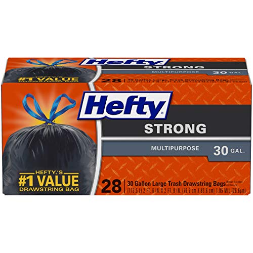 Hefty Strong Large Trash Bags, 30 Gallon, 28 Count