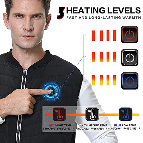 CPHST Heated Vest for Men Women, USB Electric Heated Jacket With Battery Pack Included,Lightweight Warm Vest Outdoor