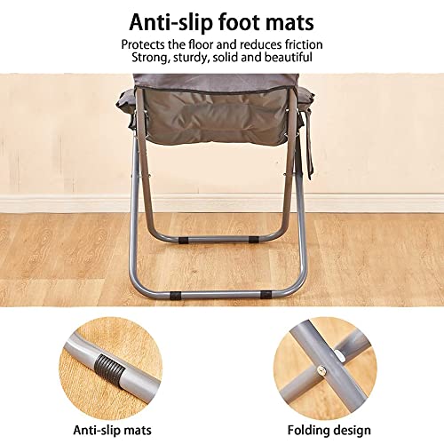 Living Room Lazy Chair with Ottoman & Armrest, Modern Comfy Folding Lounge Chair Reclining Sofa Leisure Chair Armchair with Footstool for Bedroom/Office/Hosting, Grey (Small)