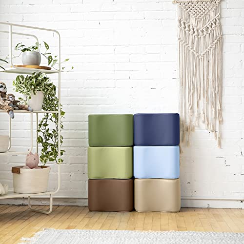 ECR4Kids SoftZone Toddler Modular Stool Set, Flexible Seating, Earthtone, 6-Piece