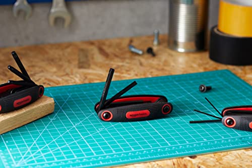 Amazon Basics Folding Hex Key Set - 3-Pack, Metric/SAE/Star