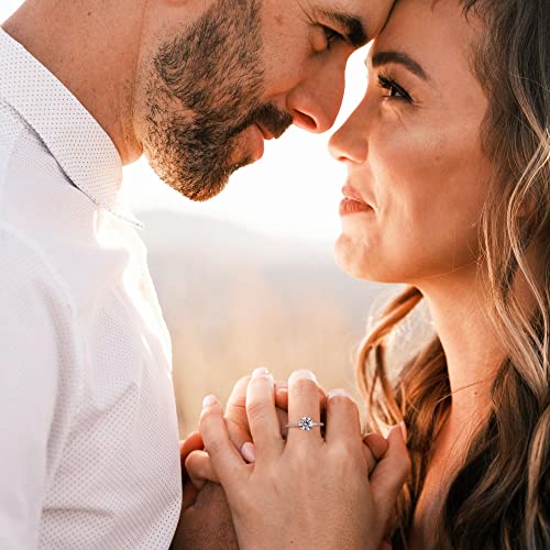 1.5CT Gold Moissanite Rings for Women, D Color VVS1 Clarity Brilliant Cut Classic Solitaire Moissanite Wedding Rings S925 Sterling Silver Four Prongs Moissanite Engagement Ring for Women Gifts(6.5#)
