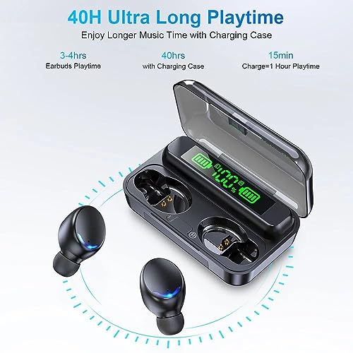 BMHOLU Wireless Earbuds with Large Charging Case and Phone Charging Function, IPX5 Waterproof, Hi-Fi Stereo Sound, Touch Control, for iOS/Android - Perfect for Active Lifestyle