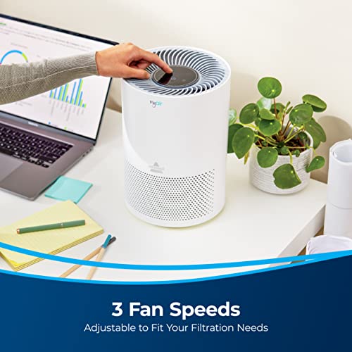 BISSELL MYair Air Purifier with High Efficiency and Carbon Filter for Small Room and Home, Quiet Air Cleaner for Allergens, Pets, Dust, Dander, Pollen, Smoke, Hair, Odors, Timer, 2780A