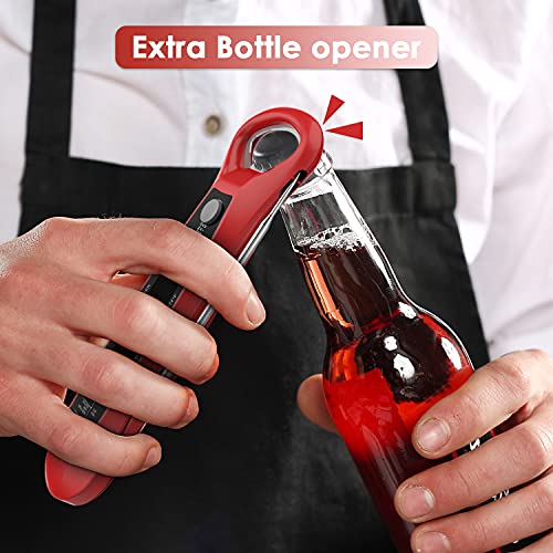 Instant Read Meat Thermometer for Cooking, Fast & Precise Digital Food Thermometer with Backlight, Magnet, Calibration, Foldable Probe, Waterproof Grill Thermometer for Deep Fry, BBQ, Roast Turkey
