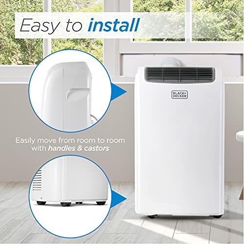 BLACK+DECKER 8,500 BTU Portable Air Conditioner with Remote Control, White