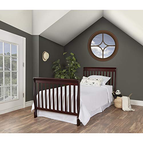 Dream On Me Aden 4-in-1 Convertible Mini Crib In Espresso, Greenguard Gold Certified, Non-Toxic Finish, New Zealand Pinewood, With 3 Mattress Height Settings