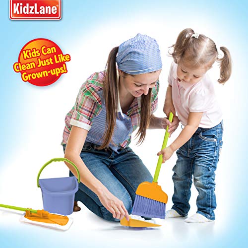 Kidzlane Kids Cleaning Set for Toddlers | Kids Broom Set for Kids for Play | Mop and Cleaning Toys Set | Kids Broom and mop Set for Toddlers | Cleaning Toys for Kids Ages 4-8 and Older