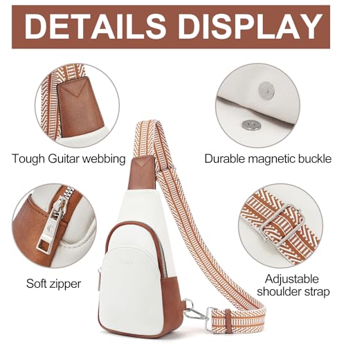 CLUCI Small Sling Bag for Women Crossbody, Faux Leather Fashion Waist Packs with Guitar Strap, Women's Fanny Packs