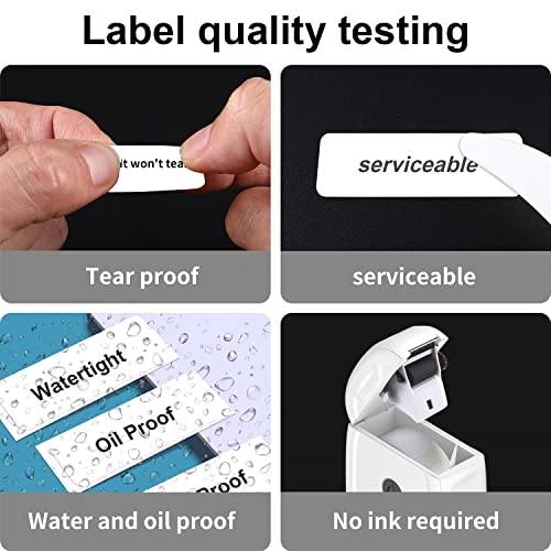 MARKLIFE P11 Label Maker Machine with Tape, Mini Thermal Wireless Inkless Sticker Printer Machine for Home Kitchen Office Organization (White, 1 Printer+1 Tape)