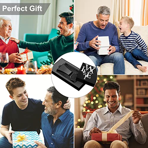 Slim Men's Wallet With Money Clip & Card Holder for 15 Cards and 10 Bills, RFID Blocking, Minimalist Carbon Fiber Wallet Gifts for Men Christmas Stocking Stuffers/Valentine's Day/Thanksgiving/Birthday