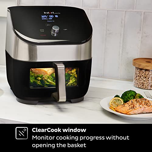 Instant Vortex Plus 6QT Air Fryer with Odor Erase Technology, 6-in-1 Functions that Crisps, Roasts, Broils, Dehydrates, Bakes & Reheats, 100+ In-App Recipes, from the Makers of Instant Pot, Black