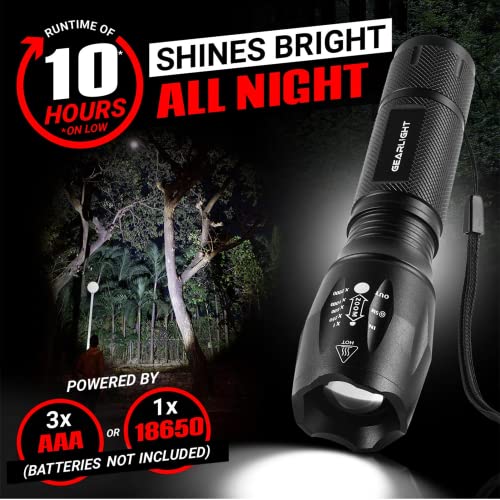 GearLight LED Flashlights - Mini Camping Flashlights with 5 Modes, Zoomable Beam - Powerful and Bright for Outdoor Use