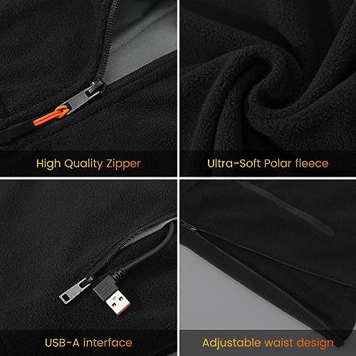 ISOPHO Heated Vest for Men and Women, USB Charging Vest Heating for 8 Hours, Electric Heated Jacket for Outdoor Work Black M(Power Bank NOT Include)