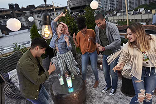 JBL Pulse 4 - Portable Bluetooth Speaker with 360 degrees LED lights, powerful sound and deep bass, IPX7 waterproof, 12 hours of playtime, JBL PartyBoost for multiple speaker pairing (White)