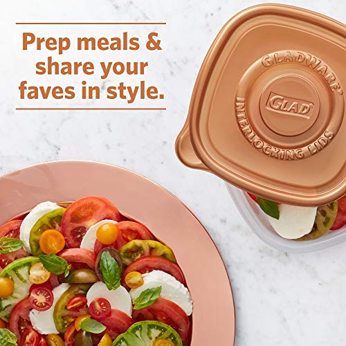 GladWare Home Snack Food Storage Containers, Small Rectangle Holds 9 Ounces of Food, 5 Count Set | With Glad Lock Tight Seal, BPA Free Containers and Lids