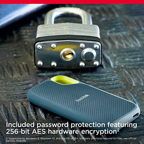 SanDisk 4TB Extreme Portable SSD - Up to 1050MB/s - USB-C, USB 3.2 Gen 2 - External Solid State Drive - SDSSDE61-4T00-G25M