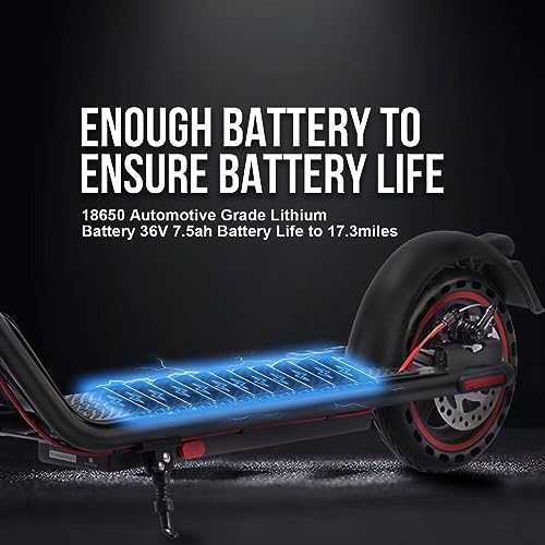 Electric Scooter for Adults, Up to 19 Miles Range, 19 Mph Folding Commute E-Scooter with 8.5" Solid Tires, Dual Braking System and App Control …