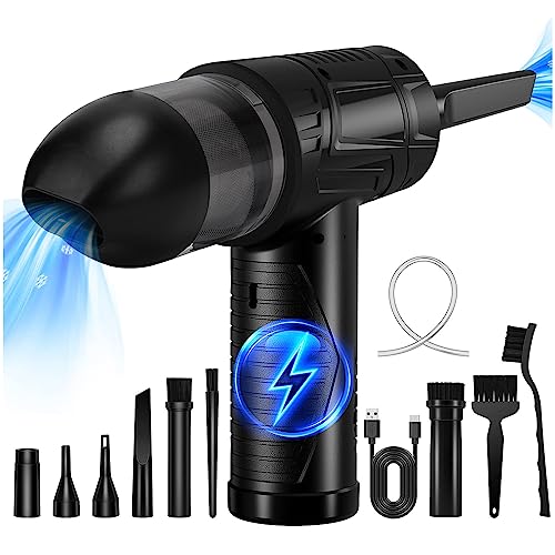 Cudmor 2 in 1 Cordless Electric Air Duster and Vacuum - Powerful 100000RPM, No Canned Air Needed, Reusable Alternative, Ideal for Computer, PC, Keyboard 8000mAh Battery