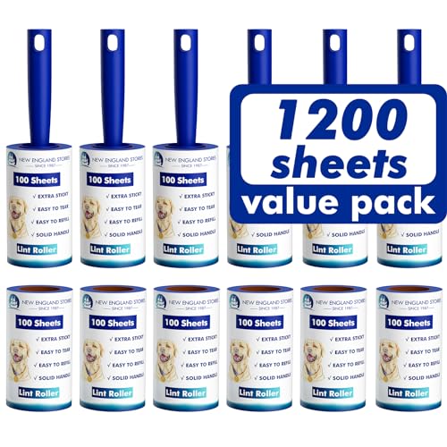 1200 Sheets Lint Roller with 6 Upgraded Handles (6 Rollers + 6 Refill), Mage Value Set Sticky Lint Rollers for Pet Hair, Portable Pet Hair Remover for Clothes, Furniture, Carpet, Dog and Cat