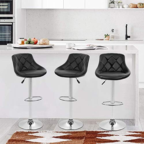 Counter Height Bar Stools Set of 2 Barstools Swivel Stool Height Adjustable Bar Chairs with Back PU Leather Swivel Bar Stool Kitchen Counter Stools Dining Chairs
