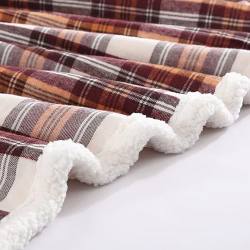 Eddie Bauer - Throw Blanket, Reversible Sherpa Fleece Bedding, Home Decor for All Seasons (Edgewood Red, Throw)