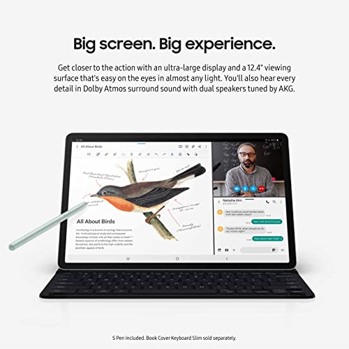 SAMSUNG Galaxy Tab S7 FE 12.4” 256GB WiFi Android Tablet, Large Screen, S Pen Included, Multi Device Connectivity, Long Lasting Battery, US Version, 2021, Mystic Silver