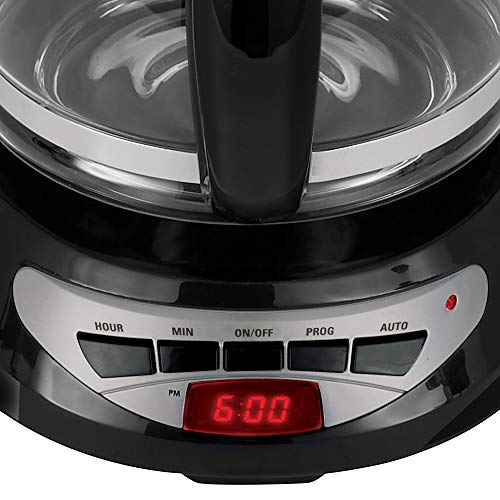 Black+Decker DCM100B 12-Cup Programmable Coffeemaker with Glass Carafe, Black
