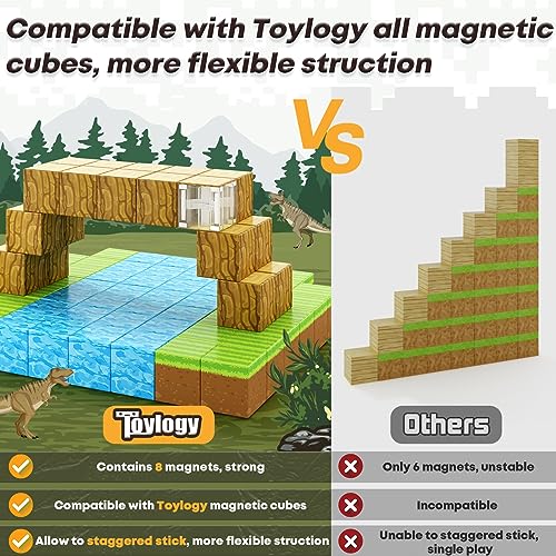 Magnetic Blocks-Build Mine Magnet World Set, Magnetic Toys for Boys & Girls Age 3-4 4-5 6-8, STEM Montessori Sensory Toys for Toddlers Gifts for 3+ Years Old, Fidget Cubes Construction Toys
