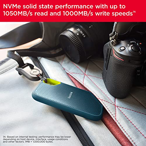 SanDisk 4TB Extreme Portable SSD - Up to 1050MB/s - USB-C, USB 3.2 Gen 2 - External Solid State Drive - SDSSDE61-4T00-G25M