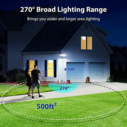 iMaihom 50W Motion Sensor Light Outdoor,4600LM Bright LED Security Lights Motion Activated,6500K Flood Lights Outdoor Motion Detection,3 Adjustable Head IP65 Outdoor Motion Lights for Yard (Brown)